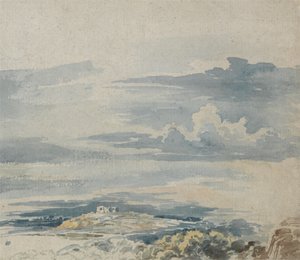Paisaje con un castillo en una colina de James Ward